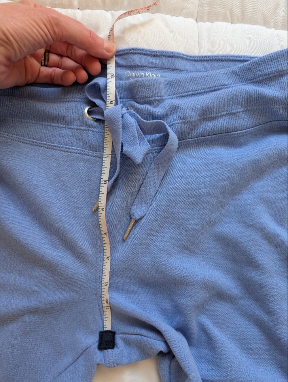 Calvin Klein Performance Size Medium Terrycloth Drawstring Shorts - Light Blue - Picture 10 of 15